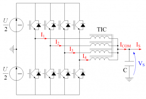 Convertisseur à 4 cellules parallèles couplées